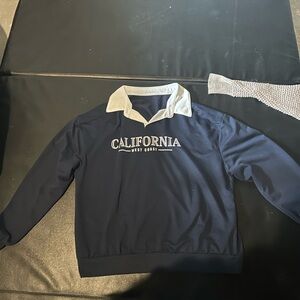 Women’s Size Small California West Coast Collared Navy Sweater Preppy Girl